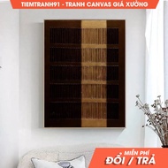 Wall Painting, Brown 3D Textured Canvas Wall Art Brown Boho Canvas Painting Brown Minimalist Abstrac
