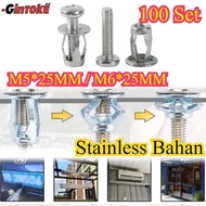 100Set M5 M6 Jack Nut, Rivet Plate Metal Nut Bolt Screw Fisher, Rivet Nut, Petal Bolt