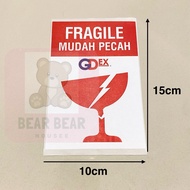 (10pcs) GDEX Fragile Sticker Label Mudah Pecah