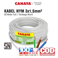 CAHAYA - Kabel Listrik NYM 3 x 15mm 50 Meter Full / Kabel Tembaga Murni PVC SNI