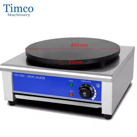 TIMCO 40cm Diameter Commercial Crepe Maker Non Stick Crepe Machine 220V 110V Electric Pancake Machin