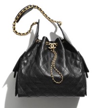 💯 New Chanel 25mini黑色菱格紋水桶包25K 後背包
