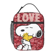 Snoopy Kids Lunch box Insulated Bag Portable Lunch Tote School Grid Lunch Box for Boys Girls