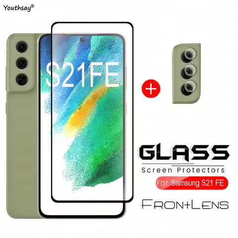 Glass For Samsung Galaxy S21 FE Tempered Glass Samsung S23 FE S21 S20 FE Glass Full Cover Screen Len