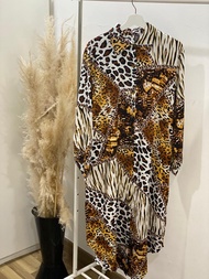 Tunik Atasan Wanita Motif Leopard | Baju Model Tunik Kancing Busui Frendly | Atasan Wanita Remaja &