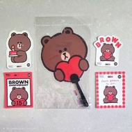 貼紙 扇 行李箱 行李貼紙 LINE FRIENDS Brown Bear Fan & Stickers Set