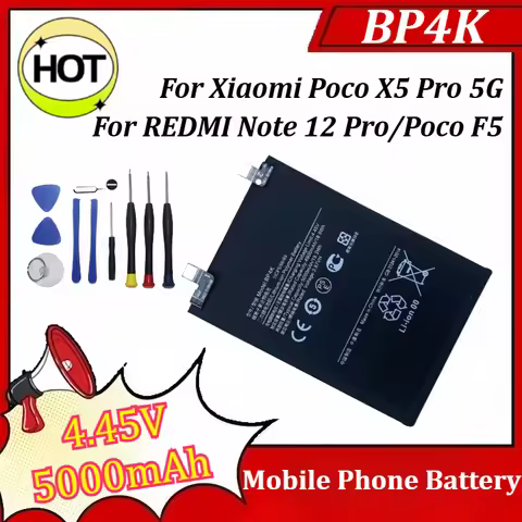 New BP4K 4.45V 5000mAh Mobile Phone Battery For Xiaomi Poco X5 Pro 5G/For REDMI Note 12 Pro/Poco F5 