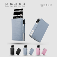 Saku - Dompet Kartu Anti Rfid Card Holder Mini Smart Wallet Crocodile Pria Wanita