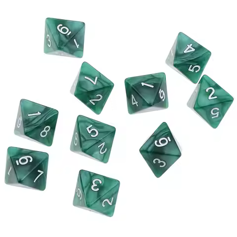 10Pcs/set Multifaceted Table Game DND Dice 8-sided Party Game Polyhedral Dice Acrylic D8 Colored Gam