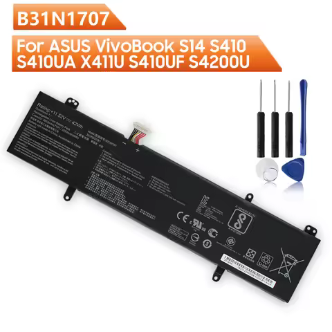 For ASUS VivoBook S14 S410 S410UA X411U S410UF S4200U 4100V X411UN B31N1707 Replacement Battery 11.5