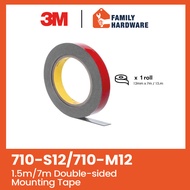 3M Scotch 710 12mmx1.5m 12mmx7m Strong Red Auto & Exterior Double-sided Mounting Tape 710-M12 710-S1