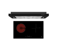 EF HB IV 2734 A [70cm] 2 Burner Induction Radiant Combi Cooker Hob + EF EFCH 9236T BK [90cm] Semi Integrated Hood Package Bundle!!