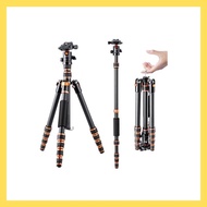 K&F carbon fiber camera tripod 60”/1.5m - Super compact, lightweight travel tripod