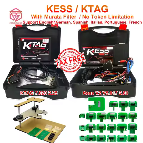 Full Set Kess KTAG Online EU Red Kess V2 V5.017 2.80 KTAG 7.020 2.25 with Murata Filter OBD 2 Car Tr