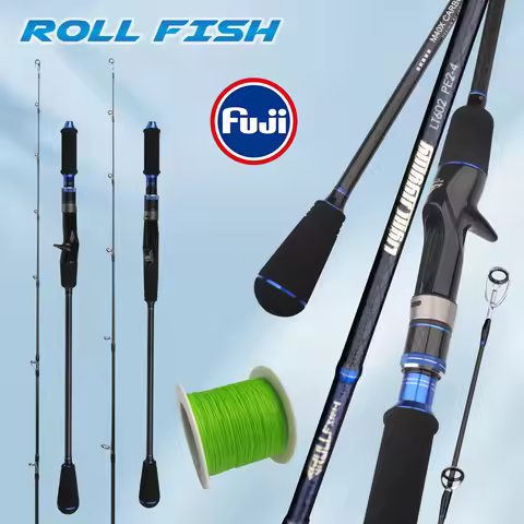 ROLLFISH Saltwater Boat Carbon Fiber Jigging Fishing Rod With Fuji Guides, Fast Action for Power Jig