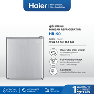 Haier ตู้เย็นมินิบาร์ ขนาด 1.7 คิว รุ่น HR-50 Silver One