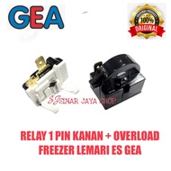 Relay Ptc 1 Pin Kanan Overload Gea Freezer / Relay Gea Showcase Freezer Box / Overload Kulkas