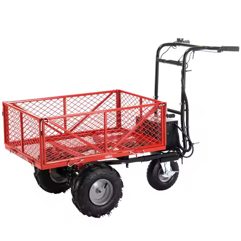 Wheelbarrow Utility Cart Electric Powered Cart 48V28Ah，500W ，Capacity 500lbs (230kg) ，Material Haule