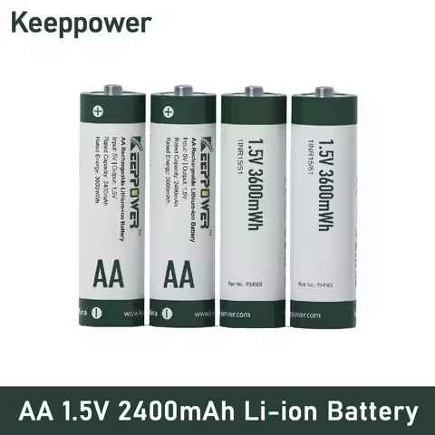 Keeppower P1450I AA 1.5V 2400mAh Rechargeable Li-ion Battery 3600mWh Lithium Batteries