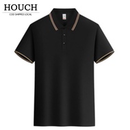 HOUCH COD Polo Shirt Men Summer Causal Short Sleeve Business Collar Men's Polo Shirt