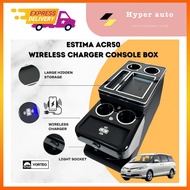 VORTEQ Toyota Estima ACR30 ACR50 Arm Rest Console Box with Wireless Charger USB Port Cup Holder