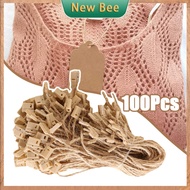 100Pcs Jute String Snap Jeans Price Tag Hanging Rope Clothing Price Tag Seal String Snap