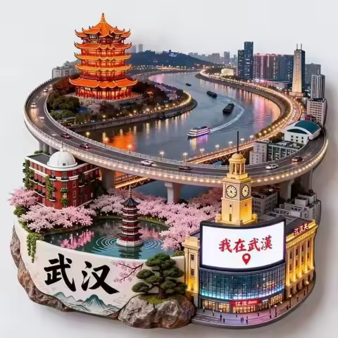 China Travel Souvenirs Wuhan Metal Fridge Magnets Shanghai Luoyang Xiamen Guiyang Shenzhen Hong Kong