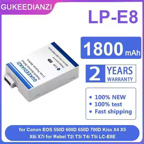 1800Mah High-Capacity LP-E8 Camera Battery For Canon Eos 550D 600D 650D 700D Kiss X4 X5 X6i X7i For 