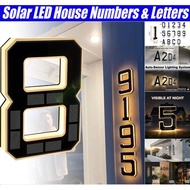 Solar LED House Numbers & Letters, 9 Inch Illuminated Address Sign, Auto On/Off Waterproof Outdoor P