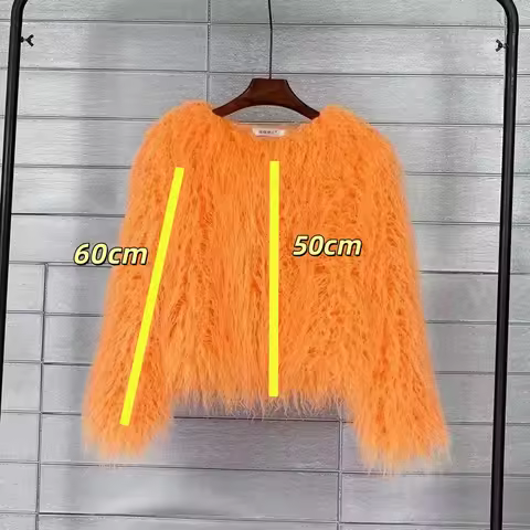 Fur Coats Women Autumn Winter Top Fashion Pink Faux Fur Coat Elegant Thick Warm Faux Fur Jackets for