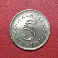 koin asing 5 sen Malaysia 1987 TP 3414