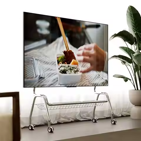 TV Stands Nordic TV Mobile Bracket Living Room Home Modern Simple Floor 32-75 Inch Stainless Steel H