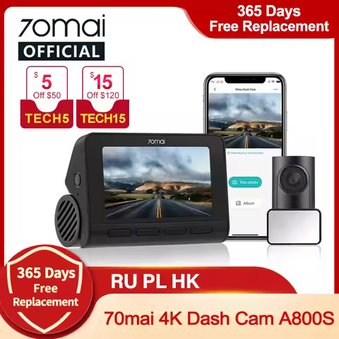 70mai A800SE 4K Car DVR Support Rear or Interior Cam 24H Parking Mode GPS ADAS Upgraded Version of 7
