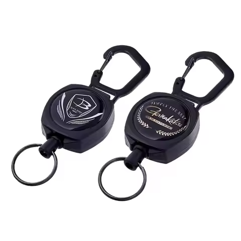 Gamakatsu Retractable Key Chain Reel Badge Holder Fly Fishing Zinger Retractor Quick Release Spring 
