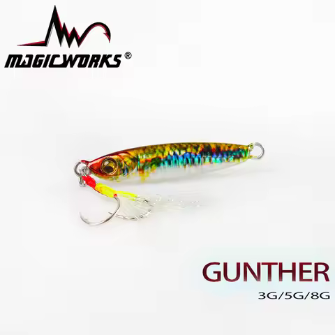 MAGIC WORKS Micro Metal Jig 3g 5g 8g Shore Casting Jig Lures Bass Fishing Lure Artificial Bait Slow 
