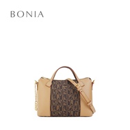 Bonia Brown Salva Monogram Satchel Bag