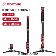 IFOOTAGE Cobra 3  Camera Monopod C180F-P | 71" Carbon Fiber with Pedal Lock | Quick Release Plate | 