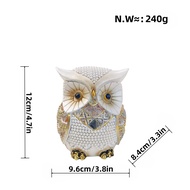 In stock Resin Owl Statue Cute Animal Sculptures Nordic Bird Figurines Bookshelf Landscape Figure Of