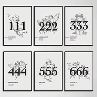 777 Angel Number Poster Canvas Print Lucky Number Energy Spiritual Wall Art Living Room Home Decor