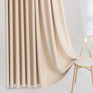Blackout cloth curtain sitting room ground velvet curtain of French luxury light beige shade curtain