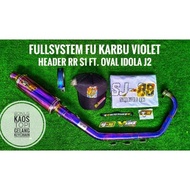 Knalpot Fullsystem Sj-88 Blue Violet Satria Fu 150 Karbu Carbu Fullset