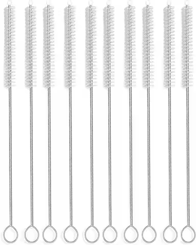 10 PCS Straw Brush, Nylon Pipe Tube Cleaner 9-ihch X 12mm Set of 10