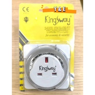 Kingsway 24 Hour Mechanical Plug Timer Socket | UK 3 Pin Auto On/Off Timer Switch | Energy Saving Ti