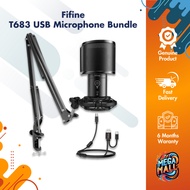 Fifine T683 USB Microphone Bundle with Mute Button &amp; Volume Dial &amp; Monitoring Jack for PC/LAPTOP