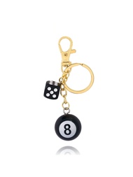1pc Fashion Punk Billiards Black 8 Dice Keychain Bag Hanging Men's Women's Bag Charm Pendant Game Pr
