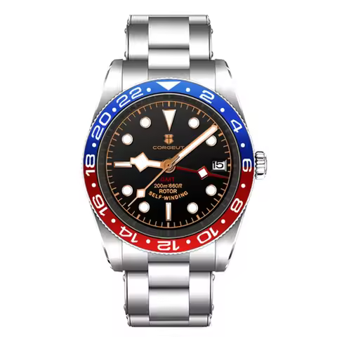 Luxury NH34 Movement Corgeut Watch Men GMT Sapphire 39MM reloj Luminous 200M Waterproof Dive Automat