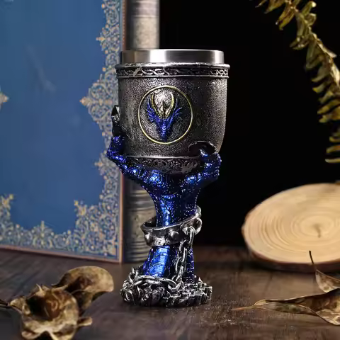 Dragon Claw Goblet Drinking Cup Gothic Goblet with Stainless Steel Insert Resin Black Dragon Claw Be
