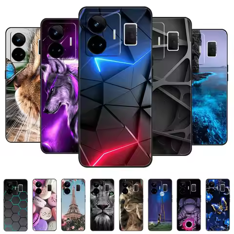 Phone Cover For Realme GT Neo 5 Case Silicone Black Bumper Soft TPU Coque for Realme GT Neo 5 Case P
