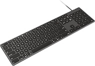 9H Aluminum USB Wired Keyboard with Numeric Keypad for Mac Pro, Mini Mac, iMac, iMac Pro, MacBook Pr