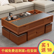 Small Apartment Kung Fu Tea Table and Chair Balcony Tea Table Multi-Functional Combination Fire Ston